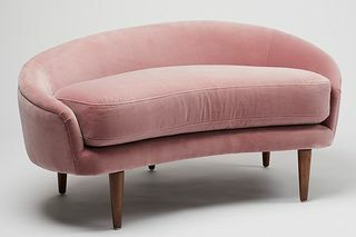 לונה Dusty Pink Velvet Loveseat ספה