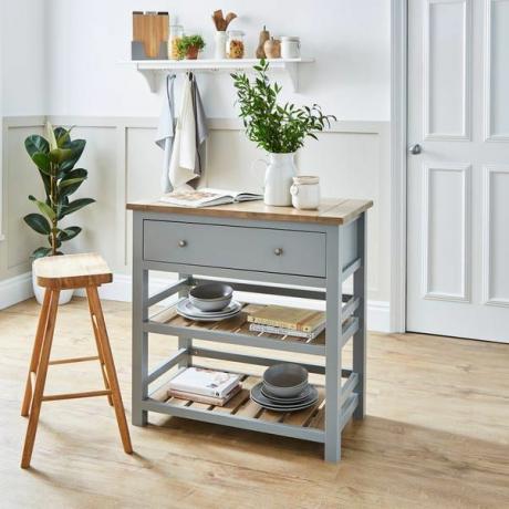 Olney Compact Kitchen Island, גריי