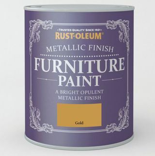 צבע רהיטים בגימור מתכתי Rust-Oleum Gold